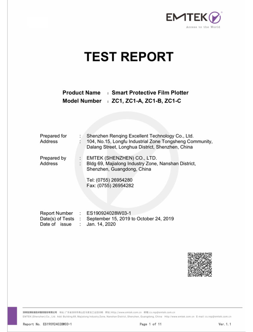 Smart Plotter CE ES190924028W03-1 EN62311 Report