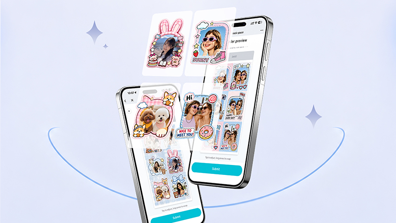 Rock space photo to sticker customization with RCL1005 sticker machineg