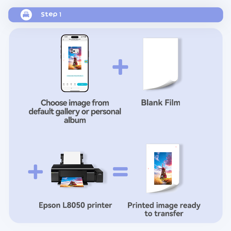 Choose Choose the Image and Print the Blank Film with rock space phone case sublimation printer.png